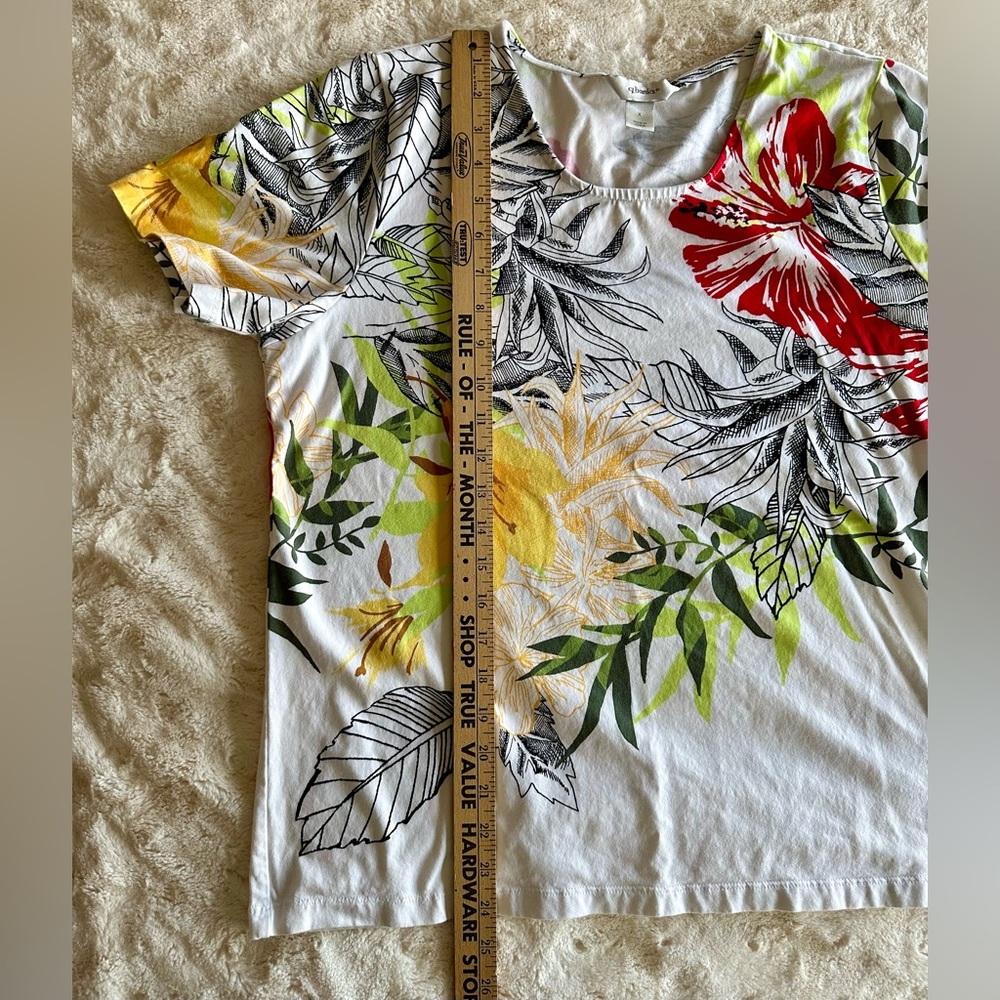 cj banks Size X Short sleeve top | Bright tropical floral design - Picture 4 of 7